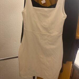 Pink Lily Big City Dreams Square Neck Bodycon White Dress - Medium